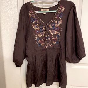 Vintage embroidered Boho top